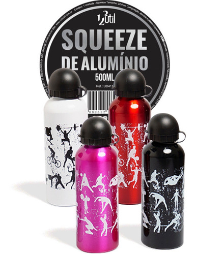 Garrafinha Portátil Alumínio 500 Ml Esporte Squeeze De Água