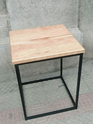 Mesa Lateral Cubo Madera De Lenga