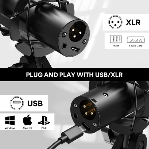 Maono Micrófono Dinámico Usb/xlr, Kit De Micrófono De Estudi