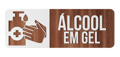 Placa Indicativa Sinalização Álcool Gel Higiene Proteção Mdf