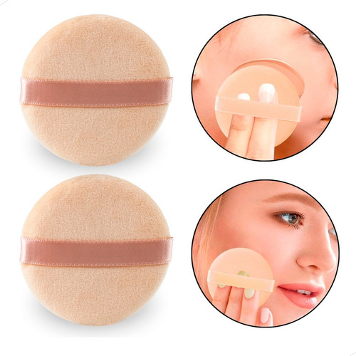 Kit 6 Esponjas Veludo Puff Triângulo Redonda Pó Blush Makeup Cor Tamanho Da Esponja Median