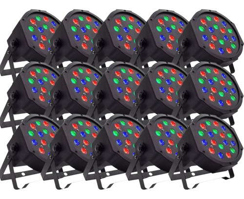 Kit 15 Canhao De Led 18 Leds 1w Rgb Dmx Iluminacao Dj Festa