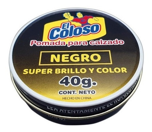 Imagen 2 de 7 de Pomada Para Calzado El Coloso Super Brillo Y Color 40g
