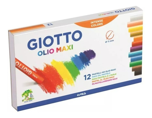 Crayon Giotto Olio 12 Colores Pasteles Al Olio Maxi 11mm 