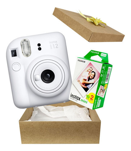 La minicámara Instax revela una foto con un kit de regalo Fuj de 20 películas, color blanco