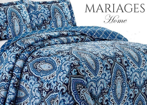 Imagen 1 de 6 de Cubrecama Quilt Cover Reversible +fundas Queen Calgary D4