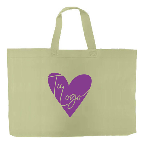 300 Eco Bolsa Con Logo Una Cara Un Color 70x50x12 Cm M/t