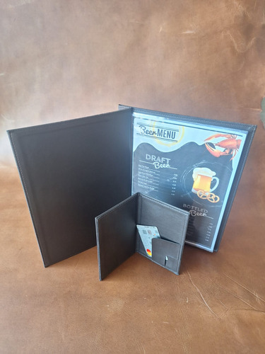 Kit Com 5 Porta Cardápio A4 Luxo E 3 Porta Contas