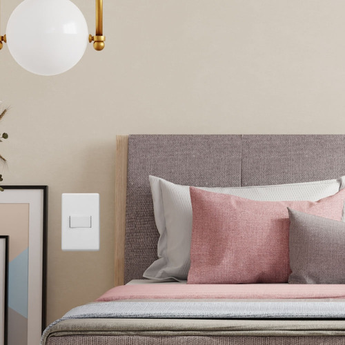 Conjunto Montado 1 Interruptor Simples Horizontal Branco Ste