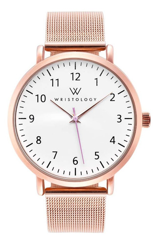 Wristology Olivia Reloj De Mujer De Oro Rosa Con Números, De