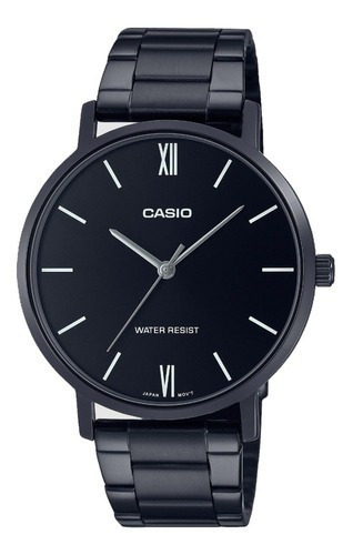 Reloj Casio Mtp-vt01b-1budf Color de la correa Negro Color del bisel Negro Color del fondo Negro