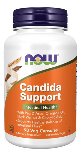 Candida Support Now Foods 90 Capsulas Combate Cândida - Eua