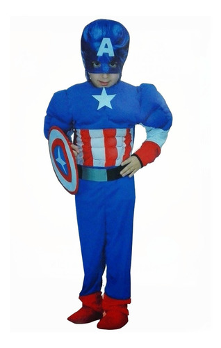 Disfraz Capitán América Ee081 Talla 8 Niño Halloween