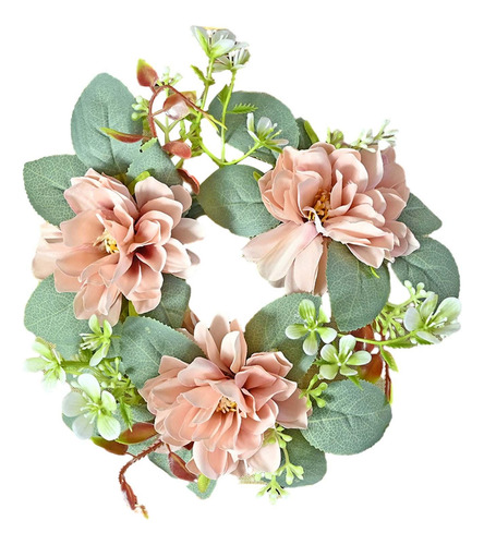 2 Coronas De Anillo De Vela Navideña Para Velas Rosa