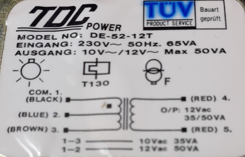 Transformador 220 V / 12 V- 50 W - Tcd- Power- Usado (Usado)