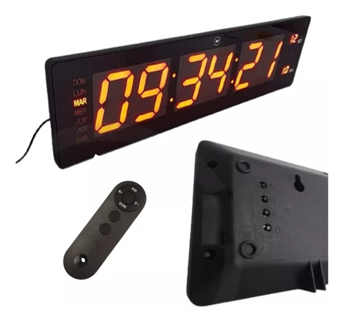 Reloj De Pared Digital Led Grande Cronometro Control Remoto
