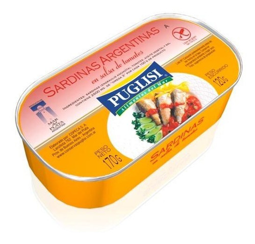 Sardina  Tomate 170 Gr Puglisi Pescaderia