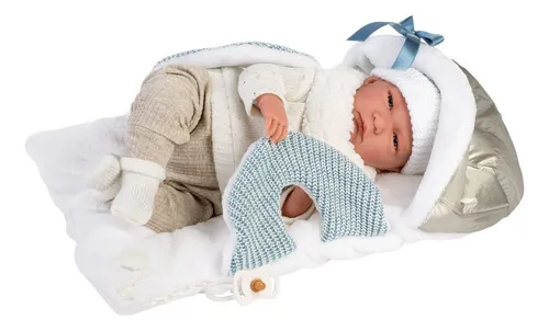 Muñeco Llorens Lalo Lloron Transporta Bebe Chupete Abrigo Ax