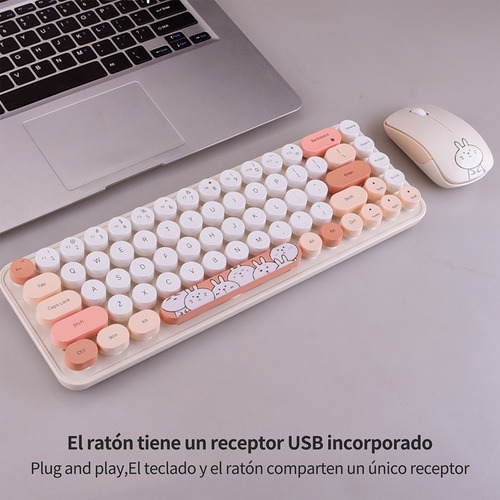 Juego De Teclado Y Ratón Mofii Idp En Té Con Leche