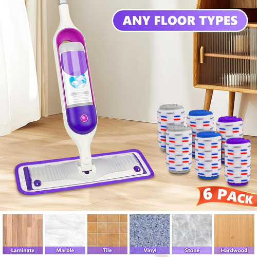 Paquete De 6 Almohadillas Reutilizables Swiffer Para Mopa El