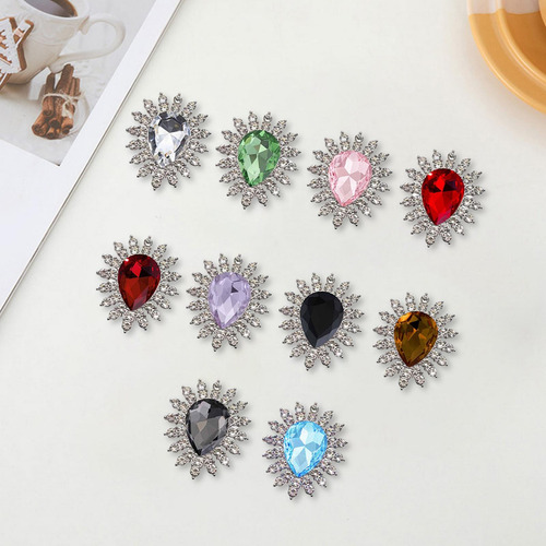 10x Botones De Diamantes De Imitación Adornos Cabello