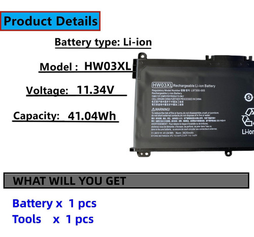 Batería De Laptop Aluo Hw03xl Compatible Con Pavilion 15