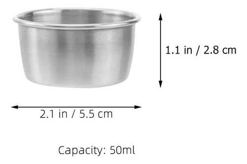 5 Unidades De Salsas De Acero Inoxidable, Tazas Para Salsas