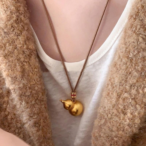 Collar Con Colgante De Calabaza, Collar Con Dijes A La Moda