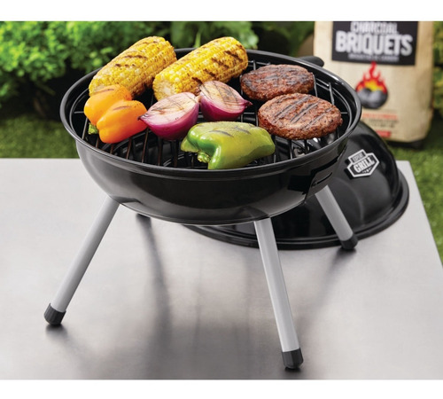 Asador De Carbon Portatil Expert Grill Redondo Negro 37 Cm