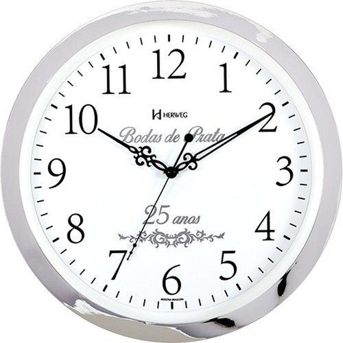 Relógio De Parede 25 Anos Bodas De Prata Herweg 6816-28