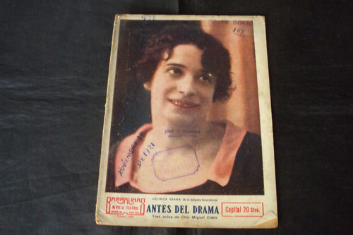 Revista De Teatro - Bambalinas # 188 (1921) Antes Del Drama