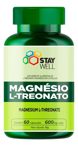 Magnesio L Treonato 60 Cápsulas 600mg Cada