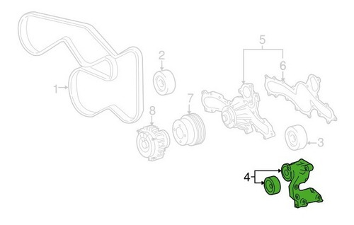 Imagen 5 de 5 de Tensor Correa Unica 4.0 Kavak 4runner Fortuner 1gr Original