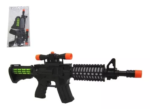 Metralhadora Fuzil M4 Com Som E Luz Brinquedo Arma Ak 47