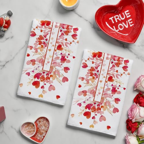 Toallas De Cocina Con Corazones Rojos De Amor En Modo Artoid
