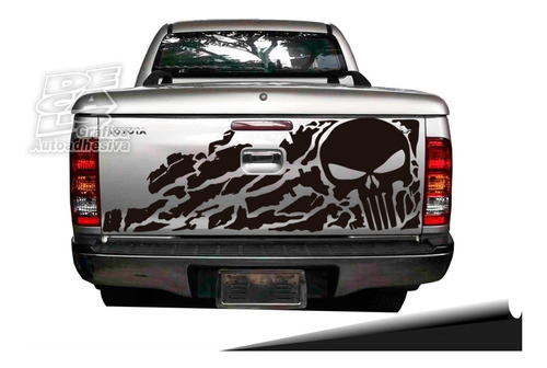 Calco Toyota Hilux Decoracion Calavera Punisher Porton