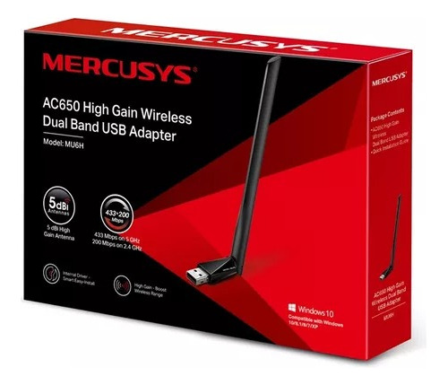 Adaptador Wifi Usb  Mercusys Mu6h Doble Banda 