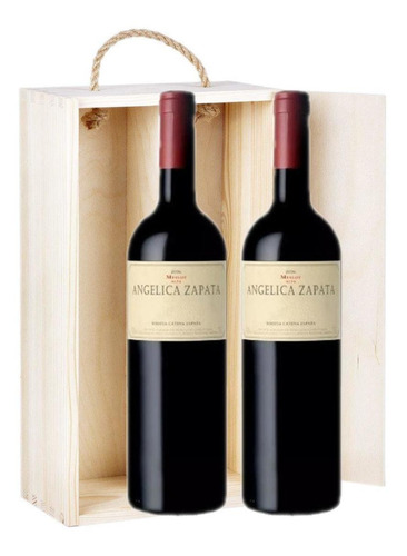 Estuche Madera Vino Angelica Zapata Malbec X750cc X2