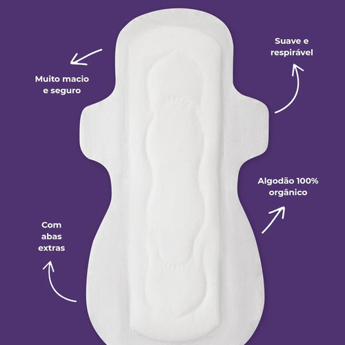 Absorvente Noturno/intenso Amai - Algodão Orgânico - 28 Und.