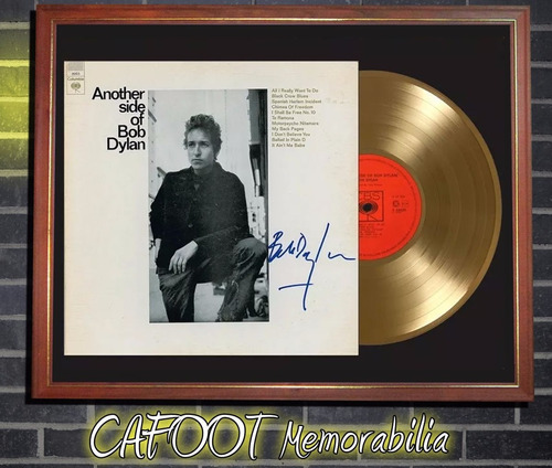 Bob Dylan Another Side Tapa Lp Firmada Disco Oro Enmarcado