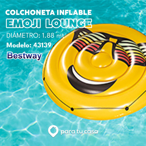 Imagen 3 de 10 de Colchoneta Inflable Agua Pileta Playa Bestway Carita Summer