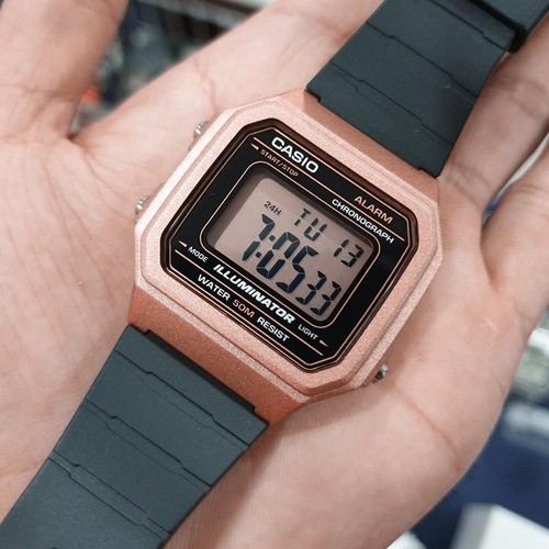 Imagen 2 de 3 de Reloj Mujer Casio W-217hm-5av Rose Gold Digital / Lhua Store
