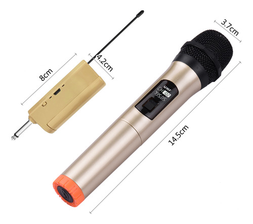 Micrófono Inalámbrico Uhf Portátil Con Receptor