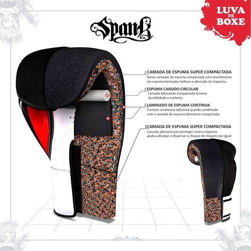 Imagem 4 de 9 de Kit- Muaythai Spank Preto (luva, Caneleira, Bandagem, Bucal)