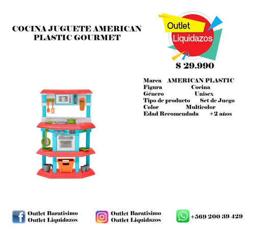 Cocina Juguete American Plastic Gourmet