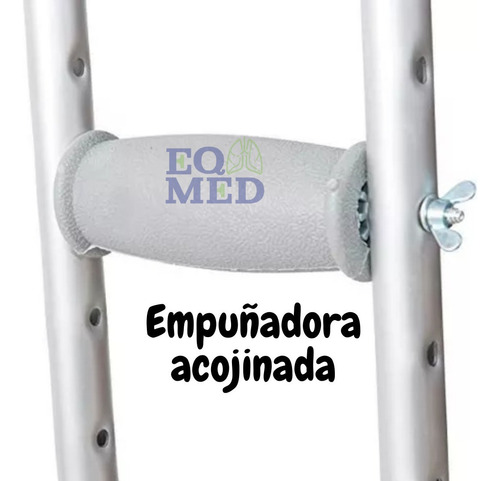 Muletas Axilares Ajustables Aluminio Por Tallas De Adulto Color Mediana