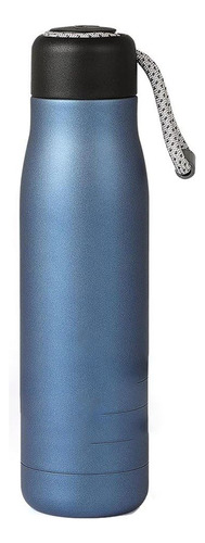 Botella Termica Acero Frio Calor Con Tapa Y Cuerda 500ml Color Plateado