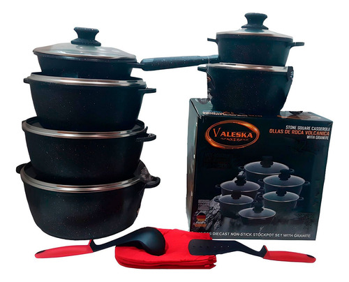 Ollas Super Resistentes Valeska Granito Con Sarten 12 Pcs