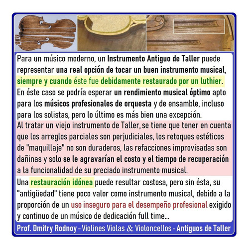 Imagen 5 de 10 de Tasación Violín Viola Violoncello Cello Chelo - Prof. Rodnoy
