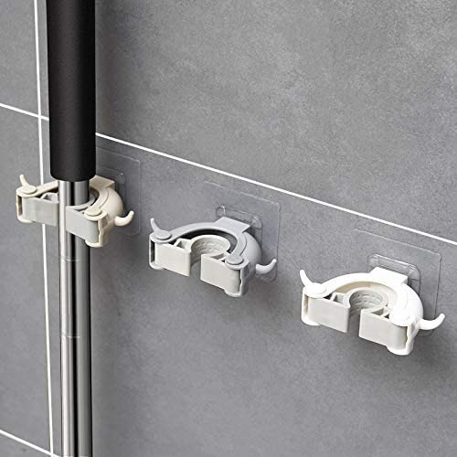 Imagen 3 de 3 de Soporte Holder Para Pared Con Plástico Escoba Mopa